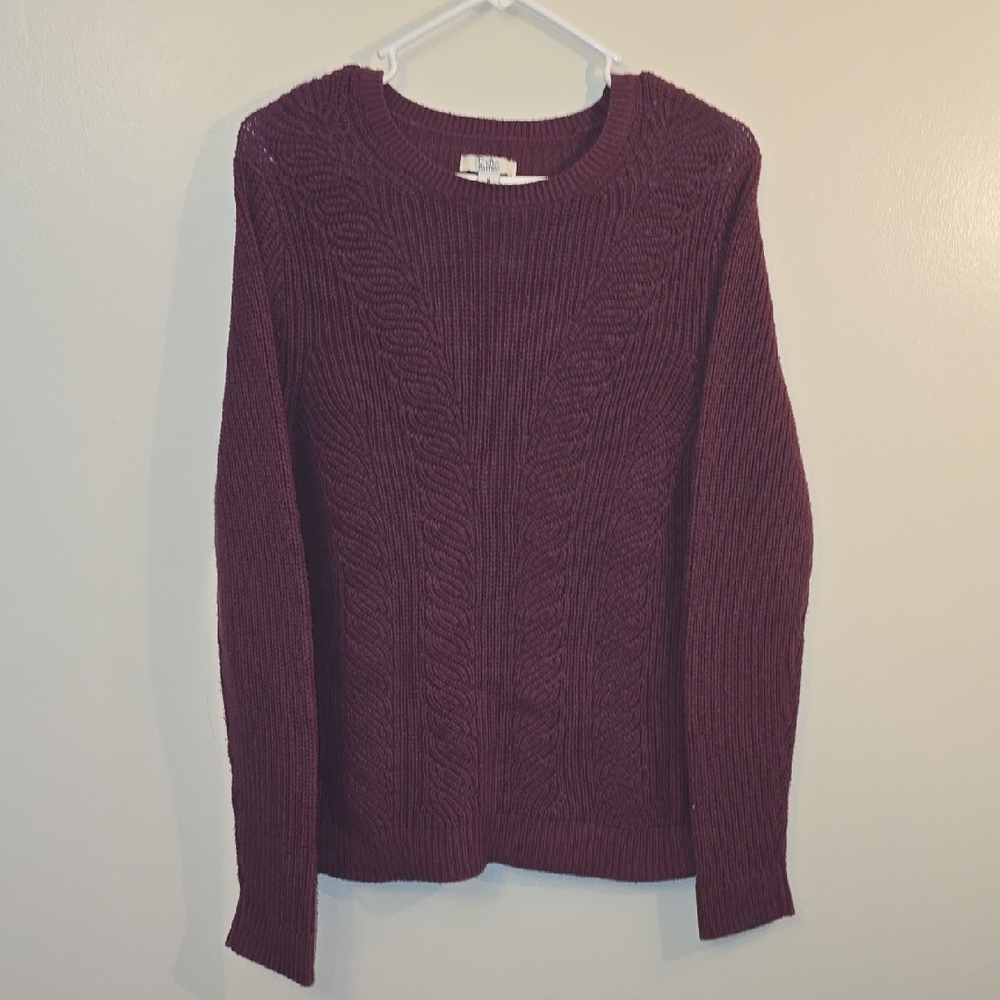 Croft & Barrow Rich Burgundy Cable Knit Sweater